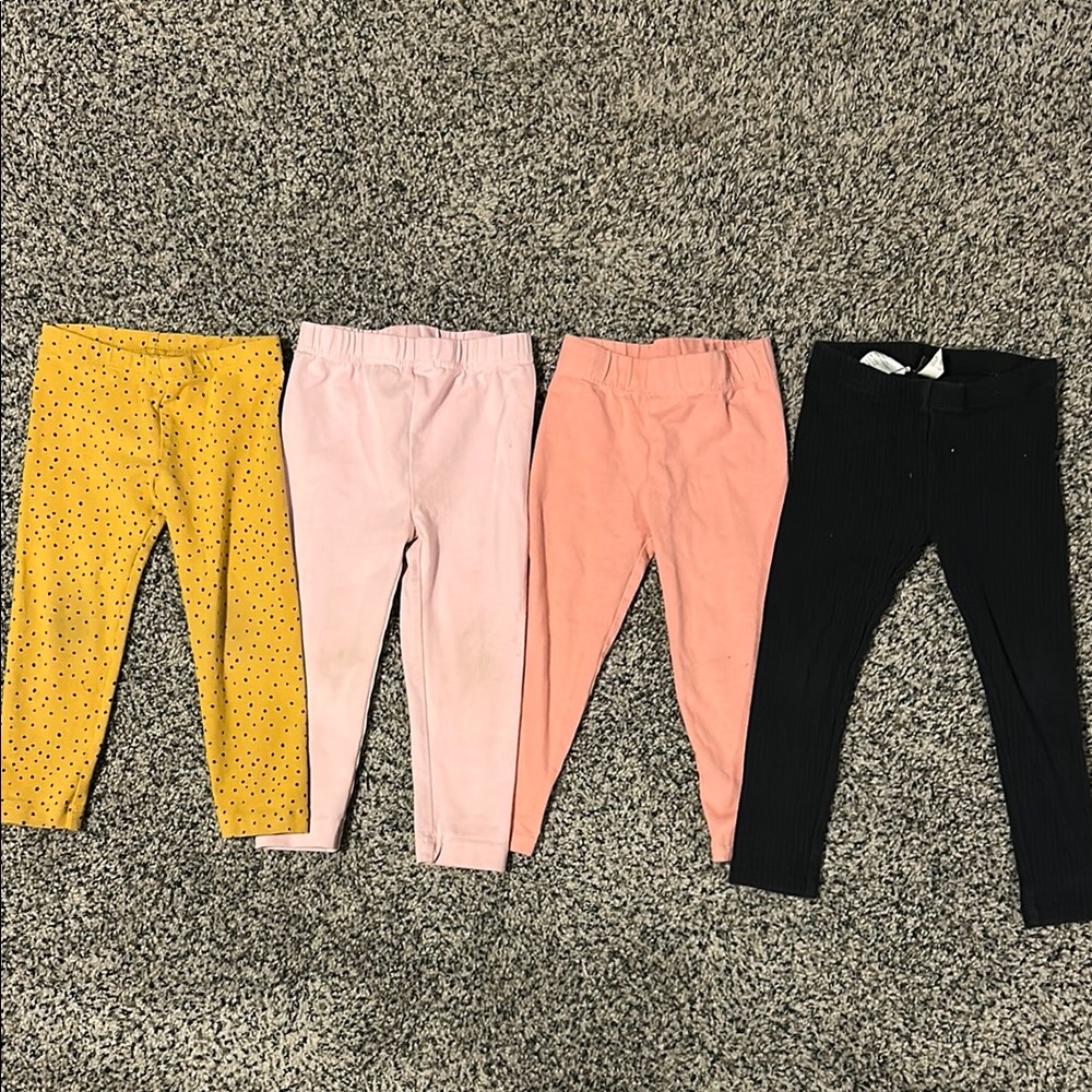 Toddler Girl Leggings Bundle - 4 pairs Vibrant Leggings